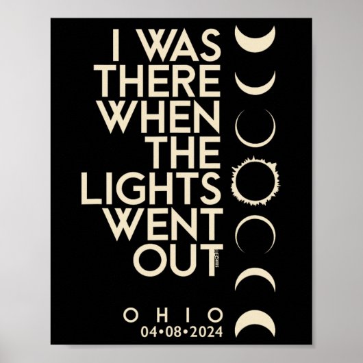 Poster Y Avait-Il Dans L'Ohio Total Éclipse Solaire 2024 (Devant)