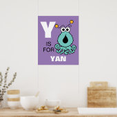 Poster Y est pour Yip-Yips | Ajouter Votre Nom (Cuisine)