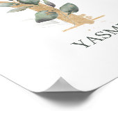 Poster Y Monogramme Floral Personnalisé (Coin)