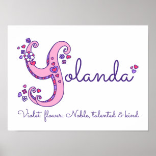 Poster Y pour Yolanda nom initial de l'art du gribouillag