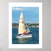 Poster Yacht avec drapeaux Jersey (Devant)