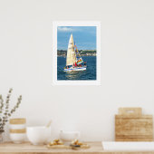 Poster Yacht avec drapeaux Jersey (Cuisine)