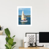 Poster Yacht avec drapeaux Jersey (Bureau à domicile)