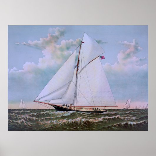 Poster Yacht d'Antique Sailing (Devant)