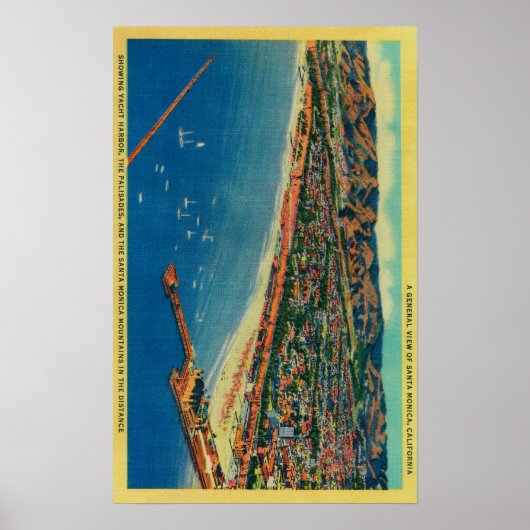 Poster Yacht Harbour, The Palisades et Père Noël Monica (Devant)