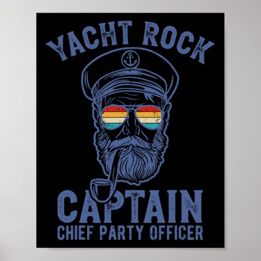 Poster Yacht Rock Capitaine Pontoon Boat Party Sailor Boa (Devant)
