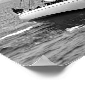 Poster Yacht "Shamrock" dans le port de New York 1895 BW (Coin)