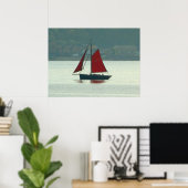 Poster Yacht vintage à Cardiff Bay (Bureau à domicile)