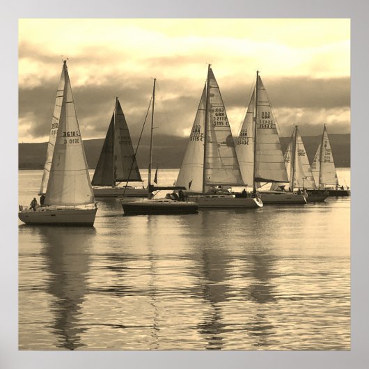 Poster Yachts à Rothesay Bay, Scotland. (Devant)