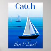 Poster Yachts sous voile, attraper le vent (Devant)