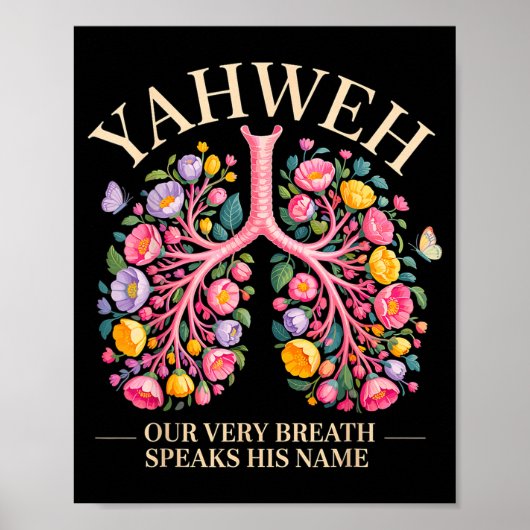 Poster Yahweh Our Very Breath Speaks His Name Christian (Devant)