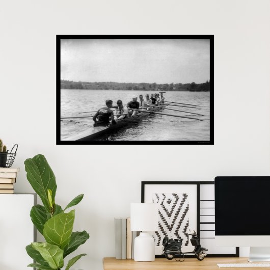 Poster Yale Rowing Racing Shell 1915 (Bureau à domicile)