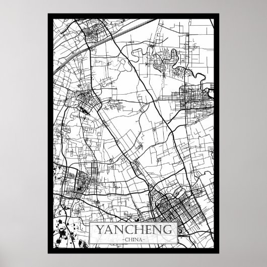 Poster Yancheng China City Map (Devant)