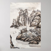 Poster Yangze Rivière avec Cascade (Devant)