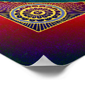 Poster YANTRA - grande roue - vert rose (Coin)