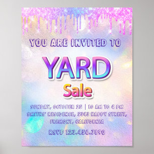 Poster Yard Sale Home Drivers Holographic Parties scintil