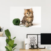 Poster Yarn vert de Kitten (Bureau à domicile)