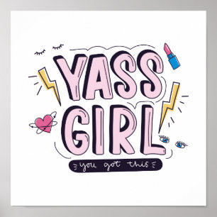 Poster Yass Fille Tu Vas Réussir