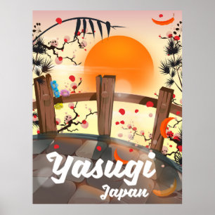 Poster Yasugi Japon Jardin fleuri