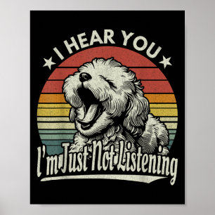 Poster Yawn Maltio Maltese Je T'Entends Je Ne Suis Pas Li