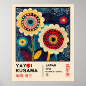 Poster Yayoi Kusama Floral Exhibition Retro Botanical (Devant)
