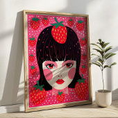 Poster Yayoi Kusama Fraise Girl Mur Art Imprimer