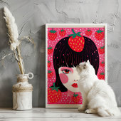 Poster Yayoi Kusama Fraise Girl Mur Art Imprimer