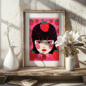Poster Yayoi Kusama Fraise Girl Mur Art Imprimer