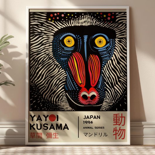 Poster Yayoi Kusama Mandrill Retro Japanese Exhibiton