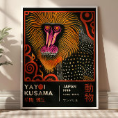 Poster Yayoi Kusama Monkey Illustration Retro Exhibition