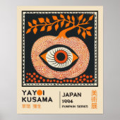 Poster Yayoi Kusama Stylized Pumpkin Retro Exhibition (Devant)