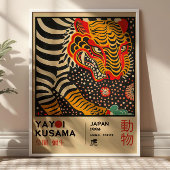 Poster Yayoi Kusama Tiger Illustration Retro Exhibition
