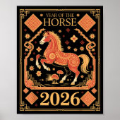 Poster Year Of The Horse – Chinese Zodiac New Year 2026 (Devant)