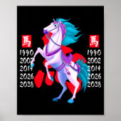 Poster Year Of The Horse Zodiac Happy Chinese Lunar New Y (Devant)