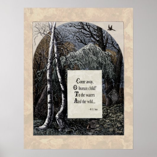 Poster Yeats "L'enfant volé" Poème d'art victorien 17x22 (Devant)