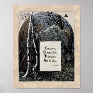 Poster Yeats "L'enfant volé" Poème d'art victorien 8x10