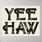 Poster Yeehaw Typographie Western Wall Ranch Cabine Accue (Devant)