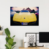 Poster Yellow 1977 Chevrolet Corvette (Bureau à domicile)