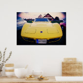 Poster Yellow 1977 Chevrolet Corvette (Cuisine)