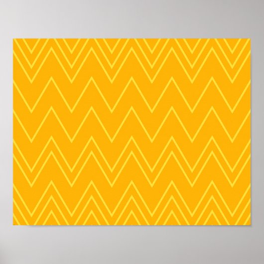 Poster Yellow, cool, trendy, modern, urban zigzag pattern (Devant)
