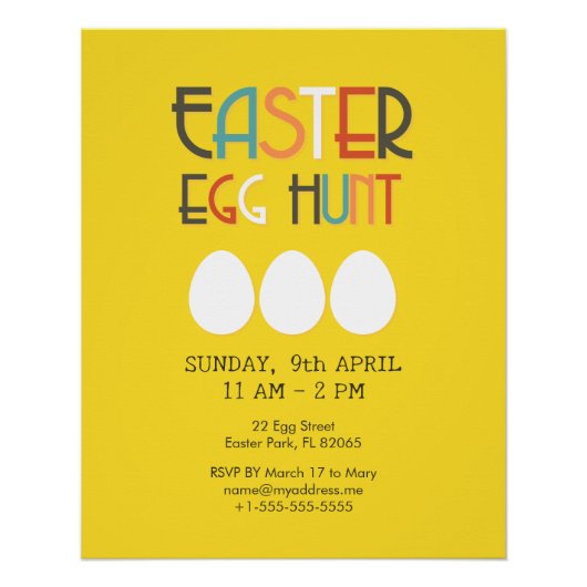 Poster Yellow Easter Egg Hunt (Devant)