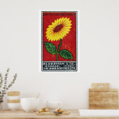Poster Yellow FLower - Matchbox Print - Czech Wall Art (Cuisine)