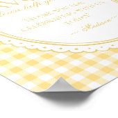 Poster Yellow Gingham Coquette Bow Favors Sign (Coin)