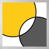 Poster Yellow Gray White Circles (Devant)