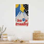 Poster Yellow Hand Holding Blue Lightning Czechoslovakia (Cuisine)