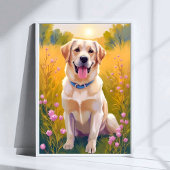 Poster Yellow Lab Labrador Retriever Chien Peinture pour