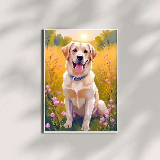 Poster Yellow Lab Labrador Retriever Chien Peinture pour