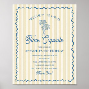 Poster Yellow Palm Springs Pastel Beach Time Capsule
