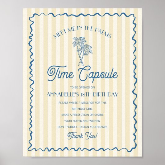 Poster Yellow Palm Springs Pastel Beach Time Capsule (Devant)