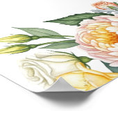 Poster Yellow Peach Flowers Sage Greenery Wedding Welcome (Coin)